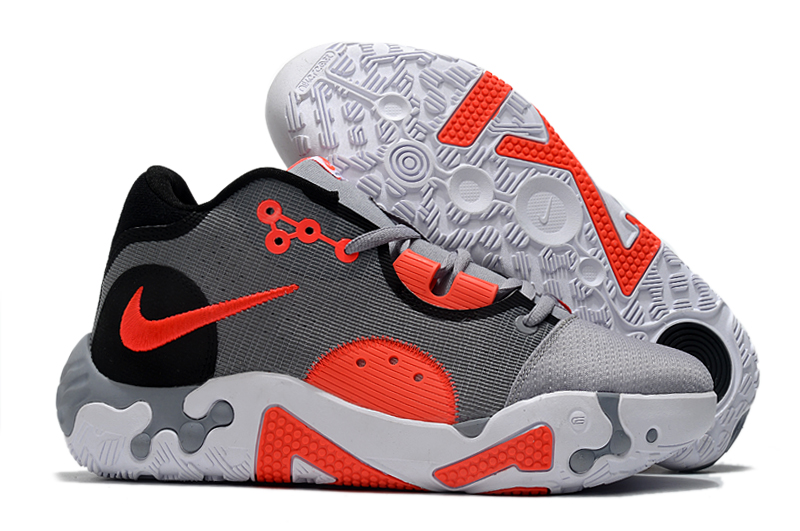 New Nike Paul George 6 Grey Orange White Shoes - Click Image to Close